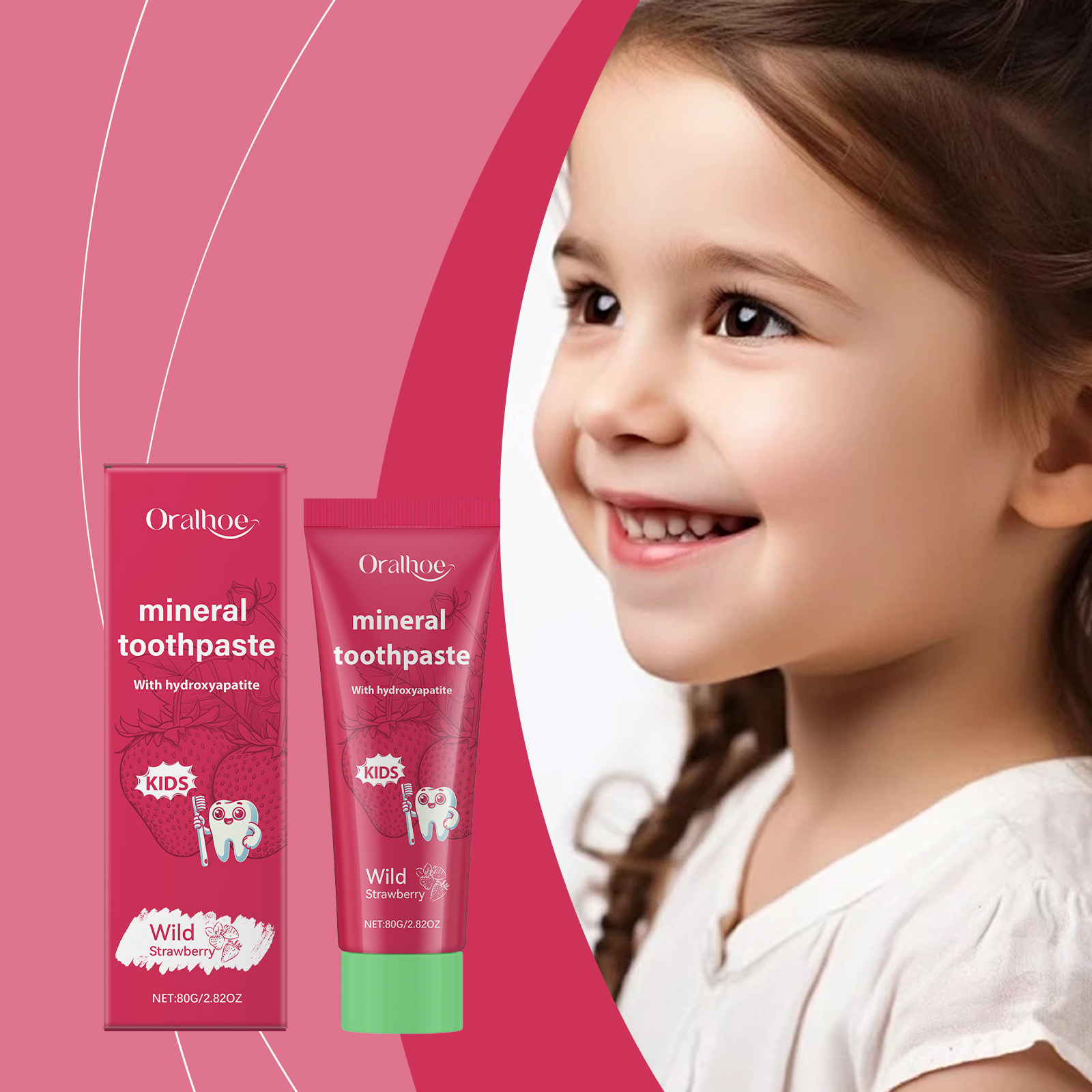 Oralhoe Kids Toothpaste Clean  - огляд і ціна Teeth Whitening Naturally