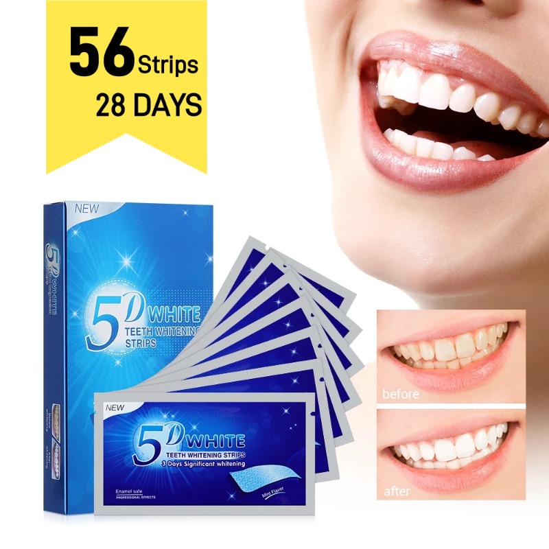 5D Teeth Whitening Strips 56 S - огляд і ціна Teeth Whitening Crest
