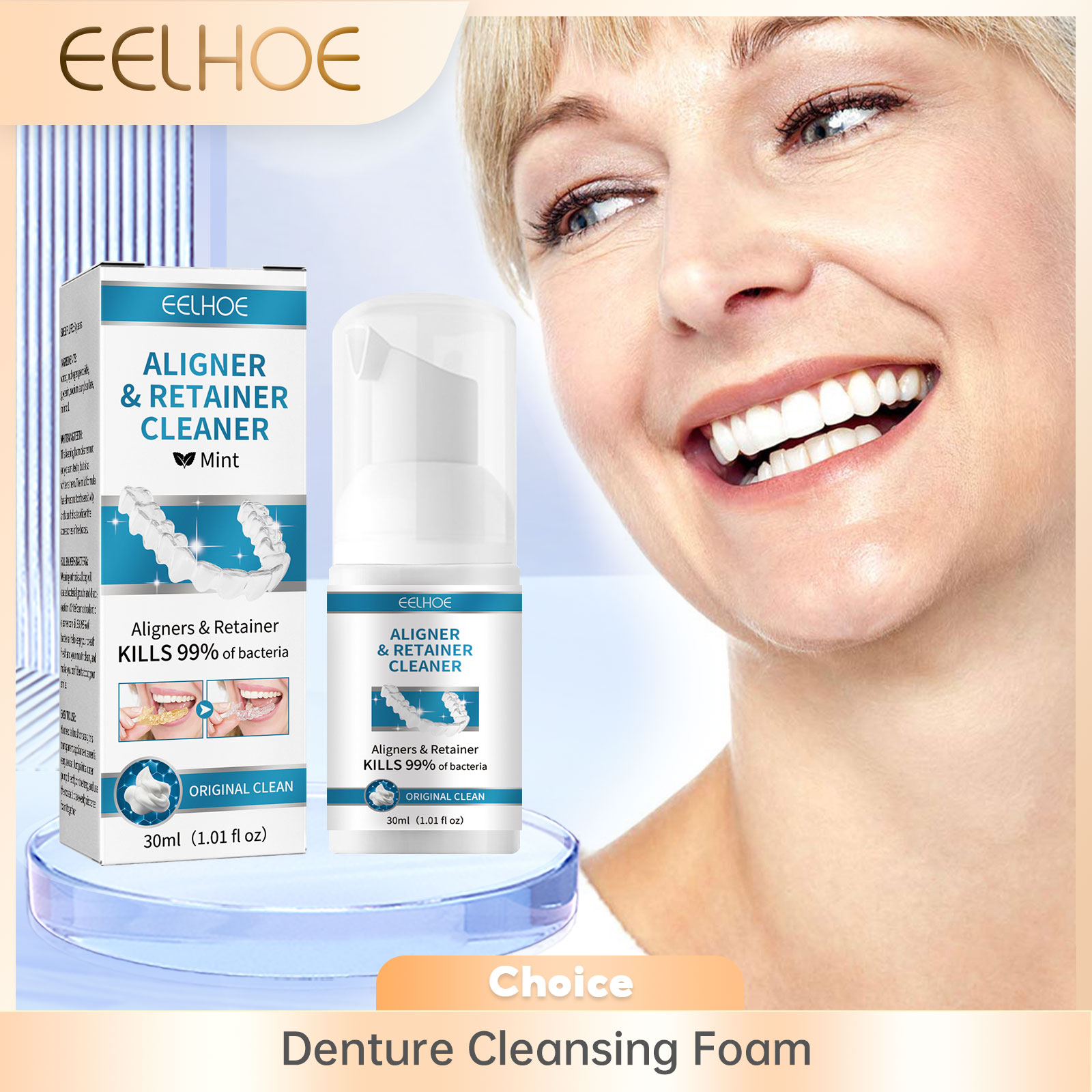 Aligner Denture Cleaner Foam D - огляд і ціна Teeth Whitening Naturally