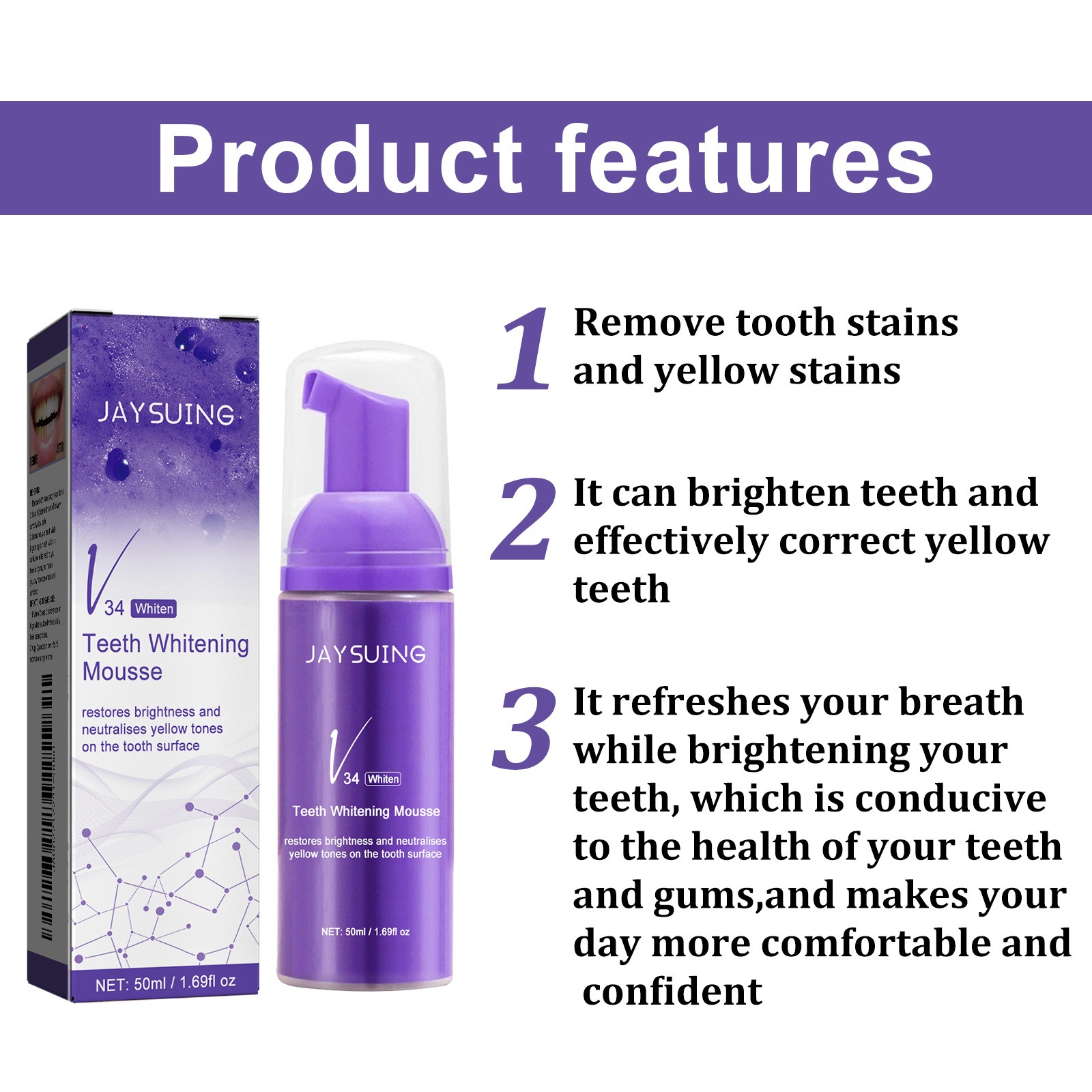 V34 Mousse Teeth Cleaning Toot - огляд і ціна Teeth Whitening Crest